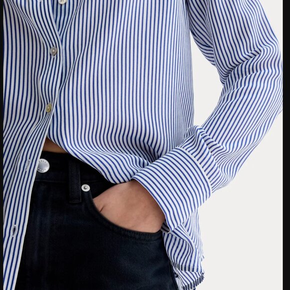 Everlane - Clean Silk Relaxed Shirt - Size 4 NWT - Picture 3 of 5